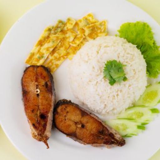 Rice with Spiced Fried BRA Fish